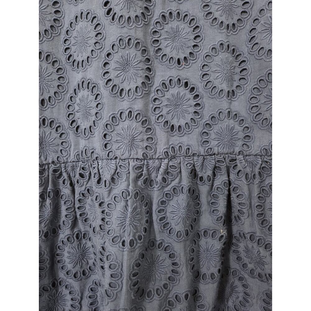 Figue Isabella Blue Eyelet Embroidered Cutout Sleeves Boho Mini Dress, Size XL - Picture 15 of 16